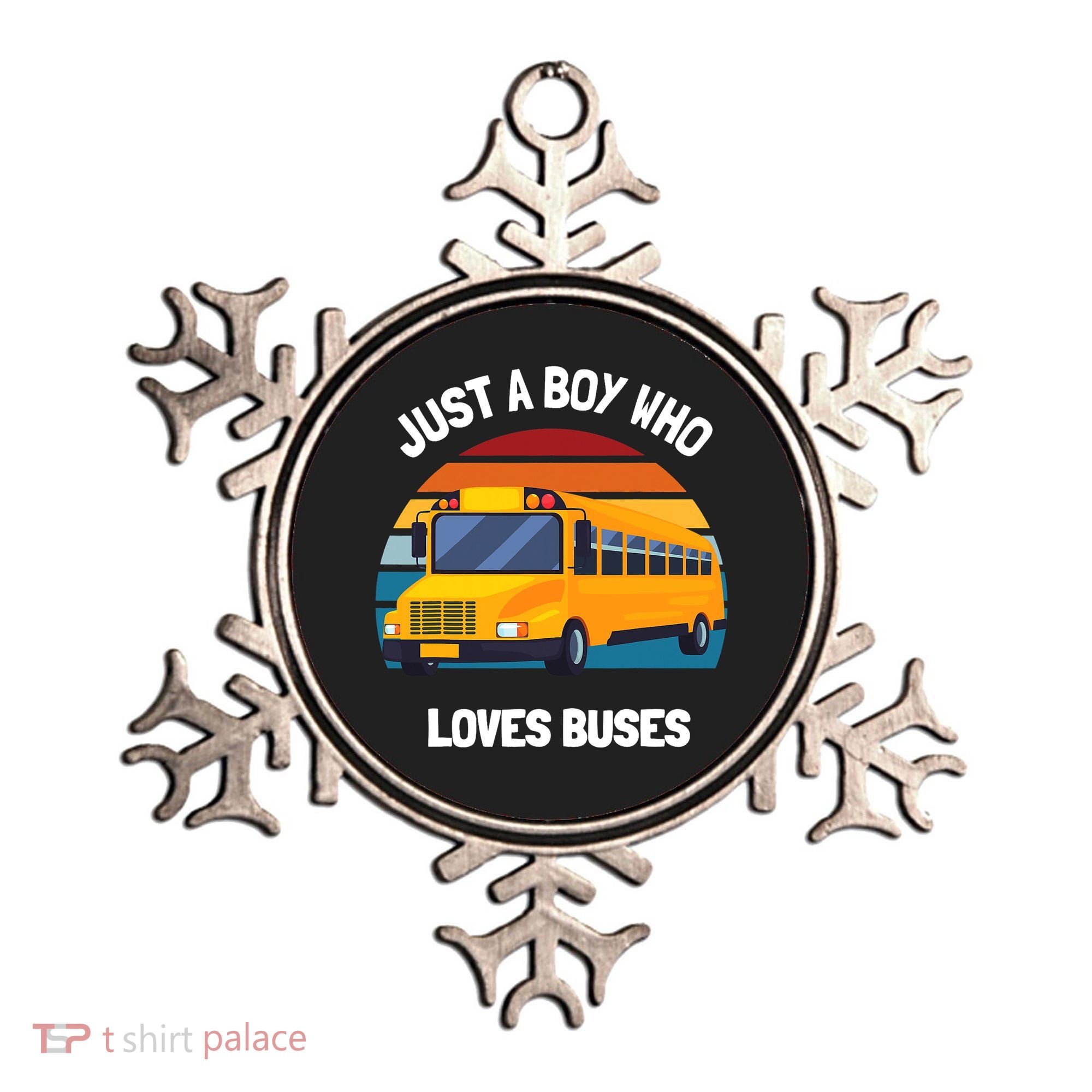 Just A Boy Who Loves Buses School Bus Kids 5T 4T 3T Ornament