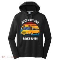 Just A Boy Who Loves Buses School Bus Kids 5T 4T 3T Performance Fleece Hoodie thumb 0