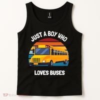 Just A Boy Who Loves Buses School Bus Kids 5T 4T 3T Tank Top thumb 2