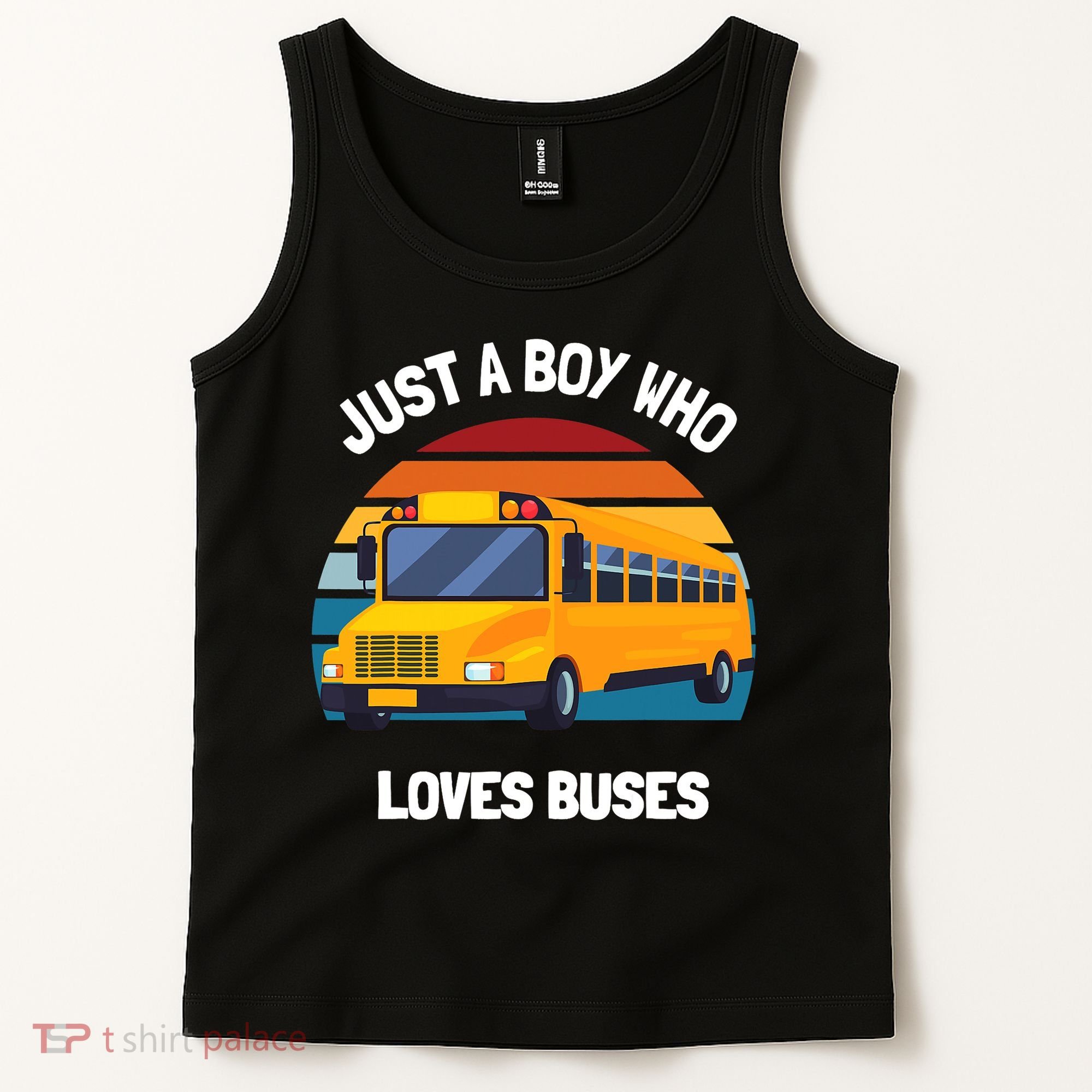 Just A Boy Who Loves Buses School Bus Kids 5T 4T 3T Tank Top