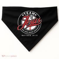 Jesus And Baseball Team Jesus Christian Matthew 2819 Verse USA-Made Doggie Bandana thumb 0