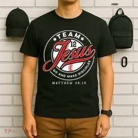 Jesus And Baseball Team Jesus Christian Matthew 2819 Verse T-Shirt thumb 6