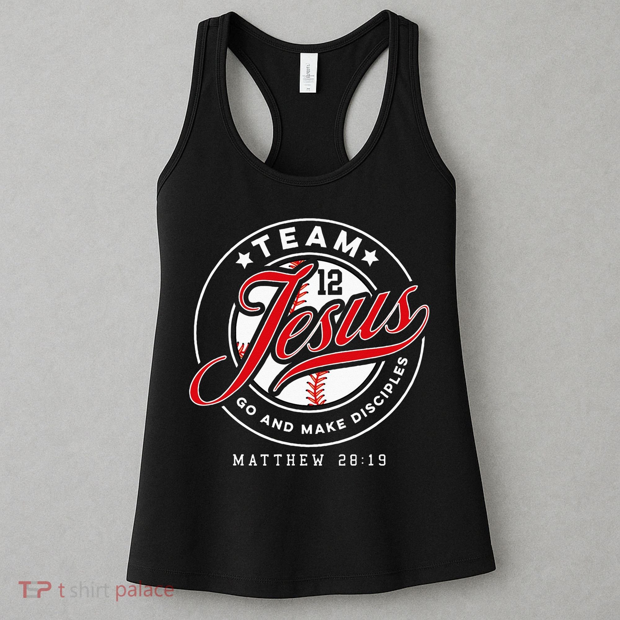 Jesus And Baseball Team Jesus Christian Matthew 2819 Verse Women's Tank Top