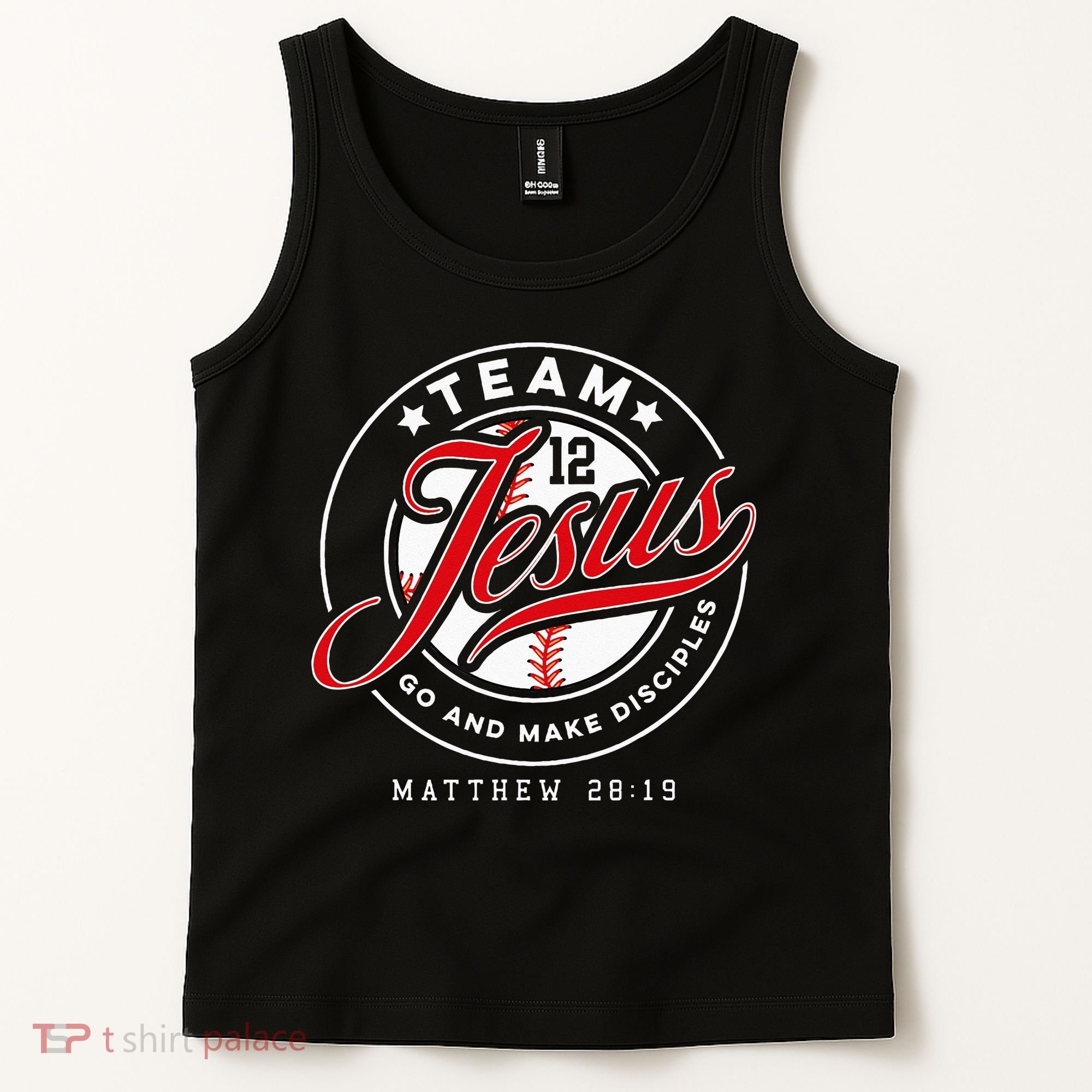 Jesus And Baseball Team Jesus Christian Matthew 2819 Verse Tank Top