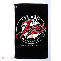 Jesus And Baseball Team Jesus Christian Matthew 2819 Verse Golf Towel thumb 0