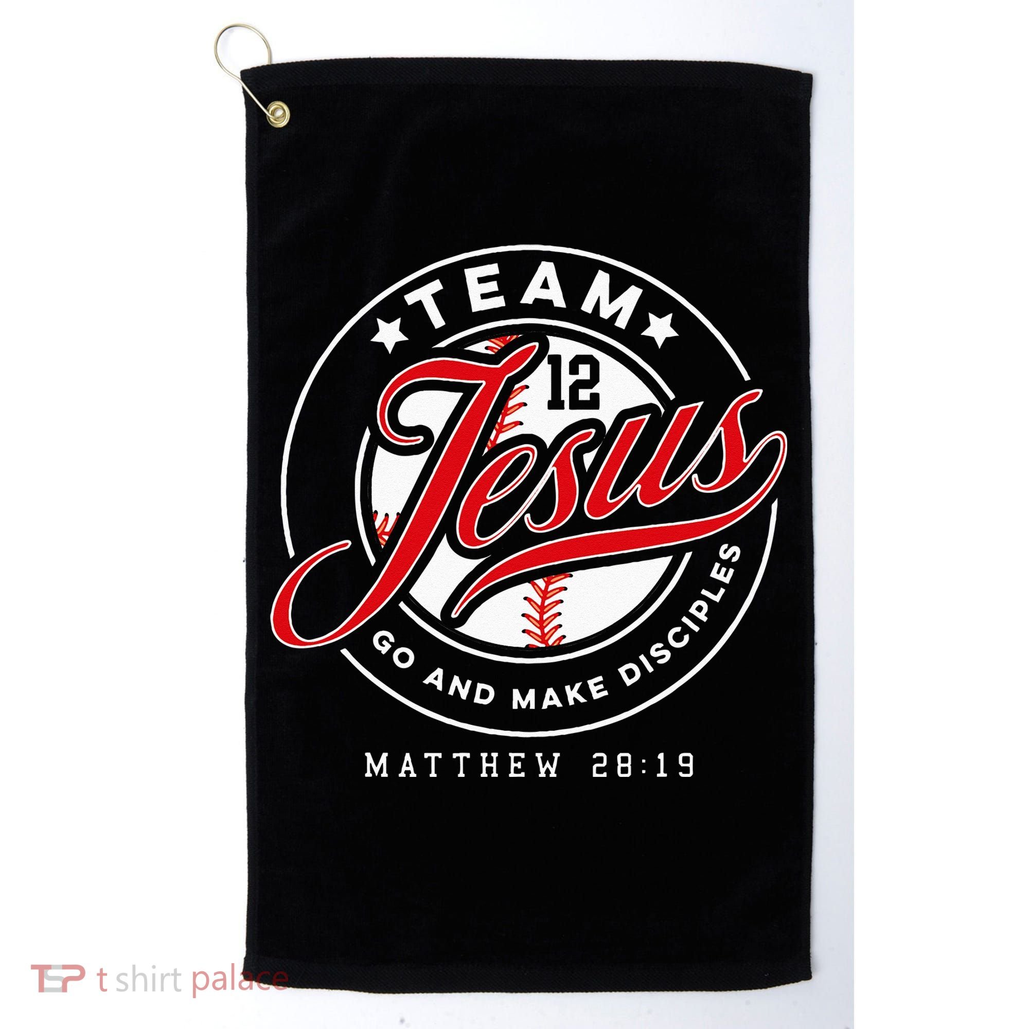 Jesus And Baseball Team Jesus Christian Matthew 2819 Verse Golf Towel