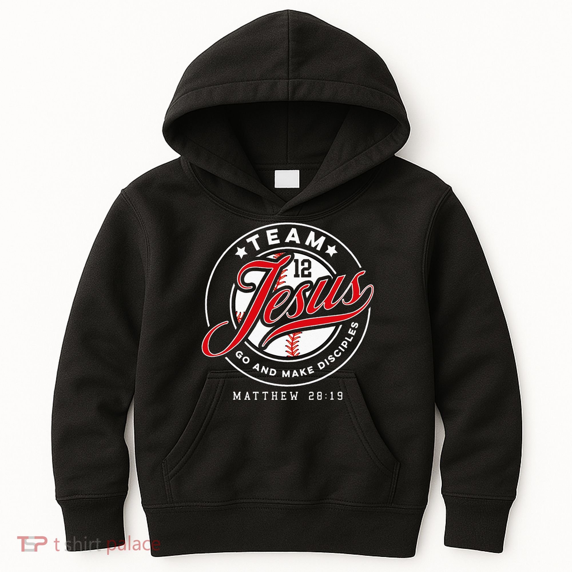Jesus And Baseball Team Jesus Christian Matthew 2819 Verse Kids Hoodie