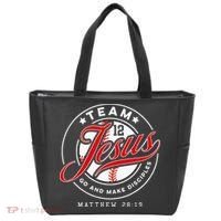Jesus And Baseball Team Jesus Christian Matthew 2819 Verse Tote Bag thumb 0