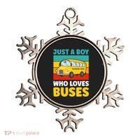 Just a Boy who loves Buses School Bus Ornament thumb 0