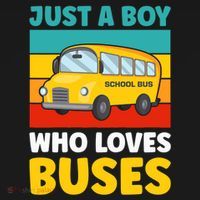 Just a Boy who loves Buses School Bus Ornament thumb 1