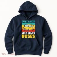 Just a Boy who loves Buses School Bus Hoodie thumb 0