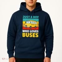 Just a Boy who loves Buses School Bus Hoodie thumb 2