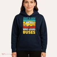 Just a Boy who loves Buses School Bus Hoodie thumb 5
