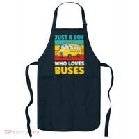 Just a Boy who loves Buses School Bus Apron thumb 0