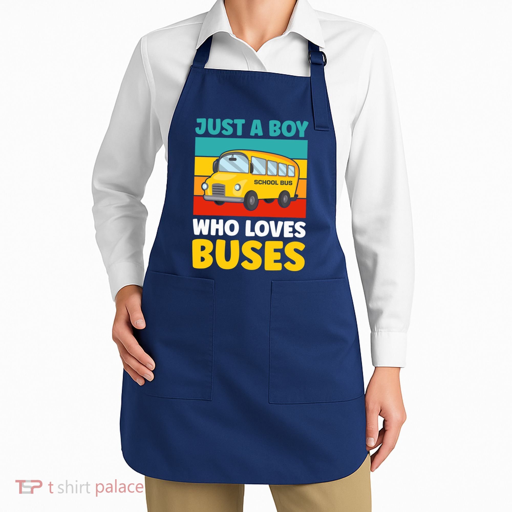Just a Boy who loves Buses School Bus Apron