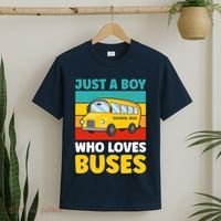 Just a Boy who loves Buses School Bus T-Shirt thumb 2
