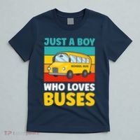 Just a Boy who loves Buses School Bus T-Shirt thumb 5