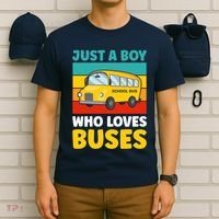 Just a Boy who loves Buses School Bus T-Shirt thumb 6
