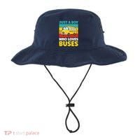 Just a Boy who loves Buses School Bus Bucket Hat thumb 0