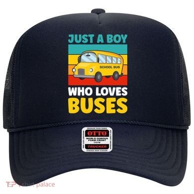 Just a Boy who loves Buses School Bus Hat