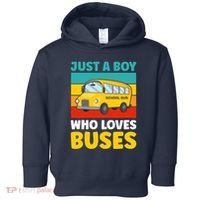 Just a Boy who loves Buses School Bus Toddler Hoodie thumb 0
