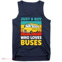 Just a Boy who loves Buses School Bus Tank Top thumb 0