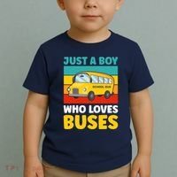 Just a Boy who loves Buses School Bus Toddler T-Shirt thumb 2