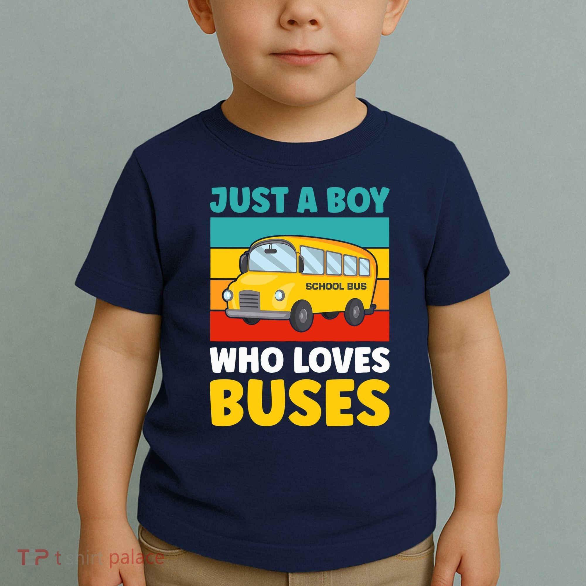 Just a Boy who loves Buses School Bus Toddler T-Shirt