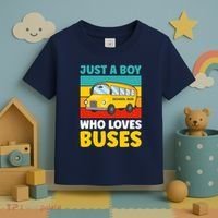 Just a Boy who loves Buses School Bus Toddler T-Shirt thumb 3