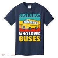 Just a Boy who loves Buses School Bus Kids T-Shirt thumb 0