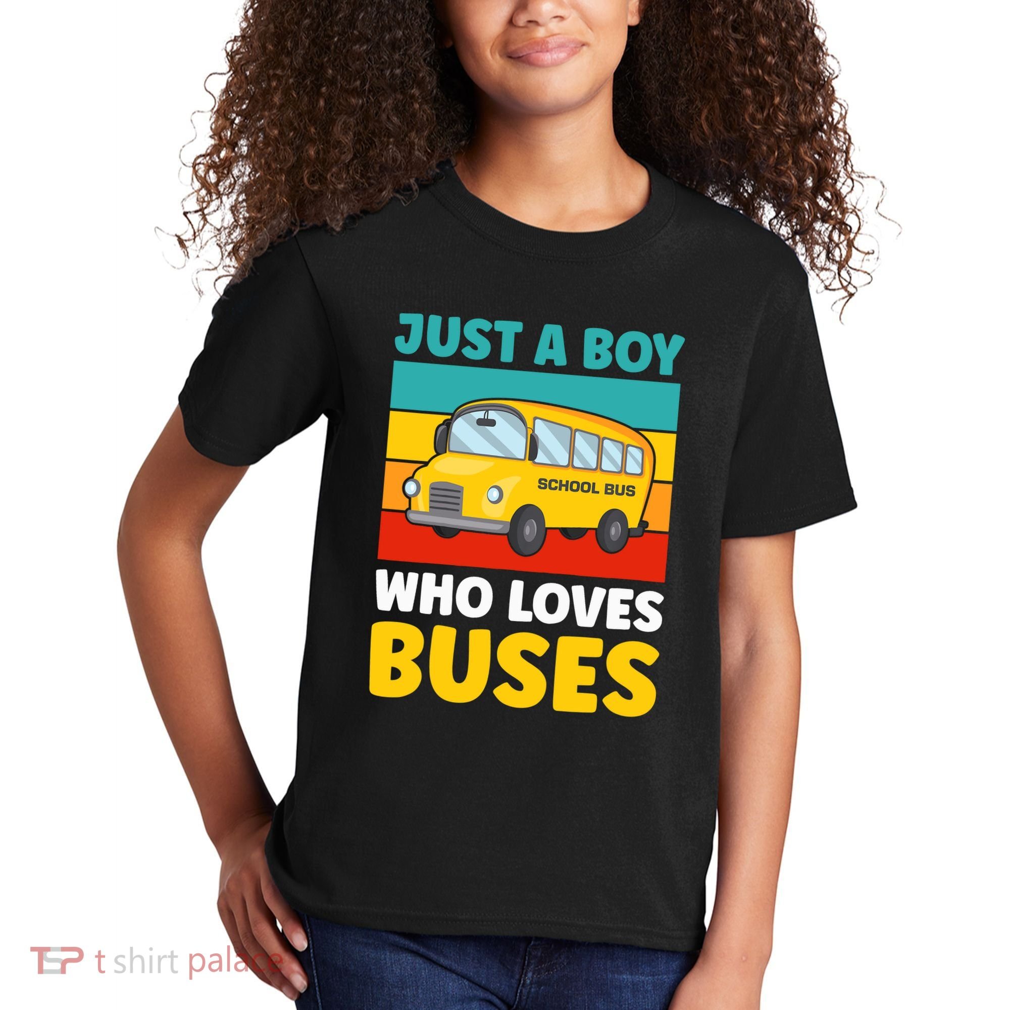 Just a Boy who loves Buses School Bus Kids T-Shirt