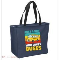 Just a Boy who loves Buses School Bus Tote Bag thumb 2