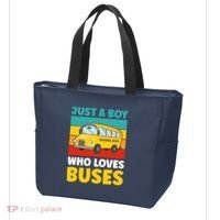 Just a Boy who loves Buses School Bus Tote Bag thumb 3