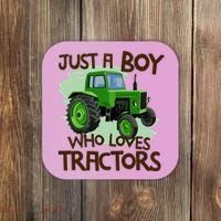 Just A Boy Who Loves Tractors T Farm Birthday Gift Coaster thumb 0