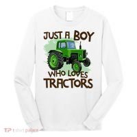 Just A Boy Who Loves Tractors T Farm Birthday Gift Long Sleeve Shirt thumb 0