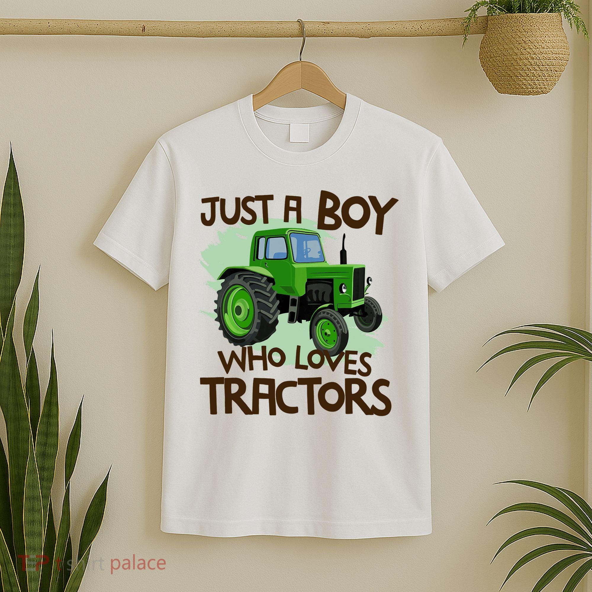 Just A Boy Who Loves Tractors T Farm Birthday Gift T-Shirt