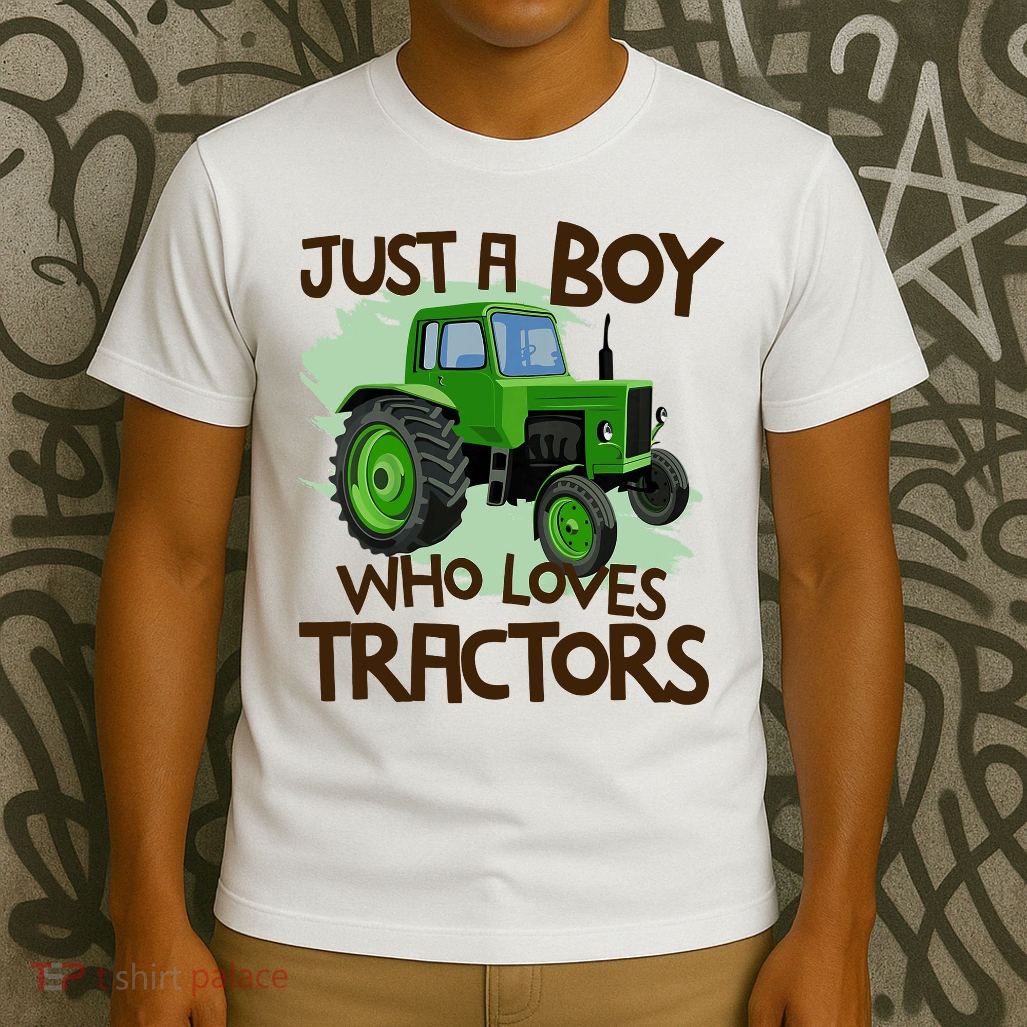 Just A Boy Who Loves Tractors T Farm Birthday Gift T-Shirt