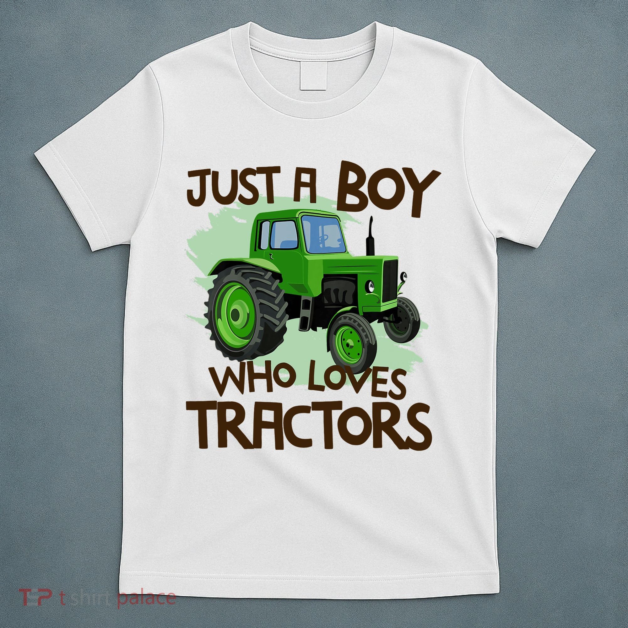 Just A Boy Who Loves Tractors T Farm Birthday Gift T-Shirt