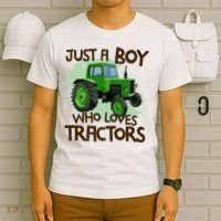Just A Boy Who Loves Tractors T Farm Birthday Gift T-Shirt thumb 6