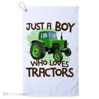 Just A Boy Who Loves Tractors T Farm Birthday Gift Golf Towel thumb 0