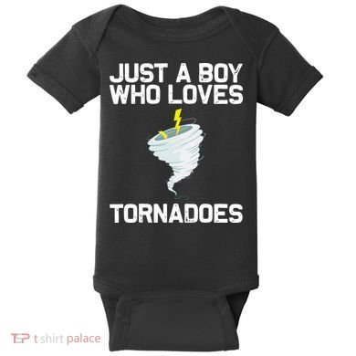 Just A Boy Who Loves Tornadoes Tornado Meteorologist Baby Bodysuit