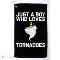 Just A Boy Who Loves Tornadoes Tornado Meteorologist Golf Towel thumb 0