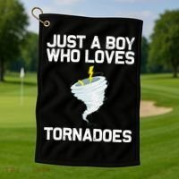 Just A Boy Who Loves Tornadoes Tornado Meteorologist Golf Towel thumb 1
