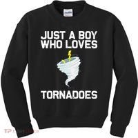 Just A Boy Who Loves Tornadoes Tornado Meteorologist Kids Sweatshirt thumb 0