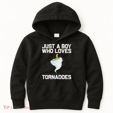 Just A Boy Who Loves Tornadoes Tornado Meteorologist Kids Hoodie