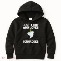 Just A Boy Who Loves Tornadoes Tornado Meteorologist Kids Hoodie thumb 0