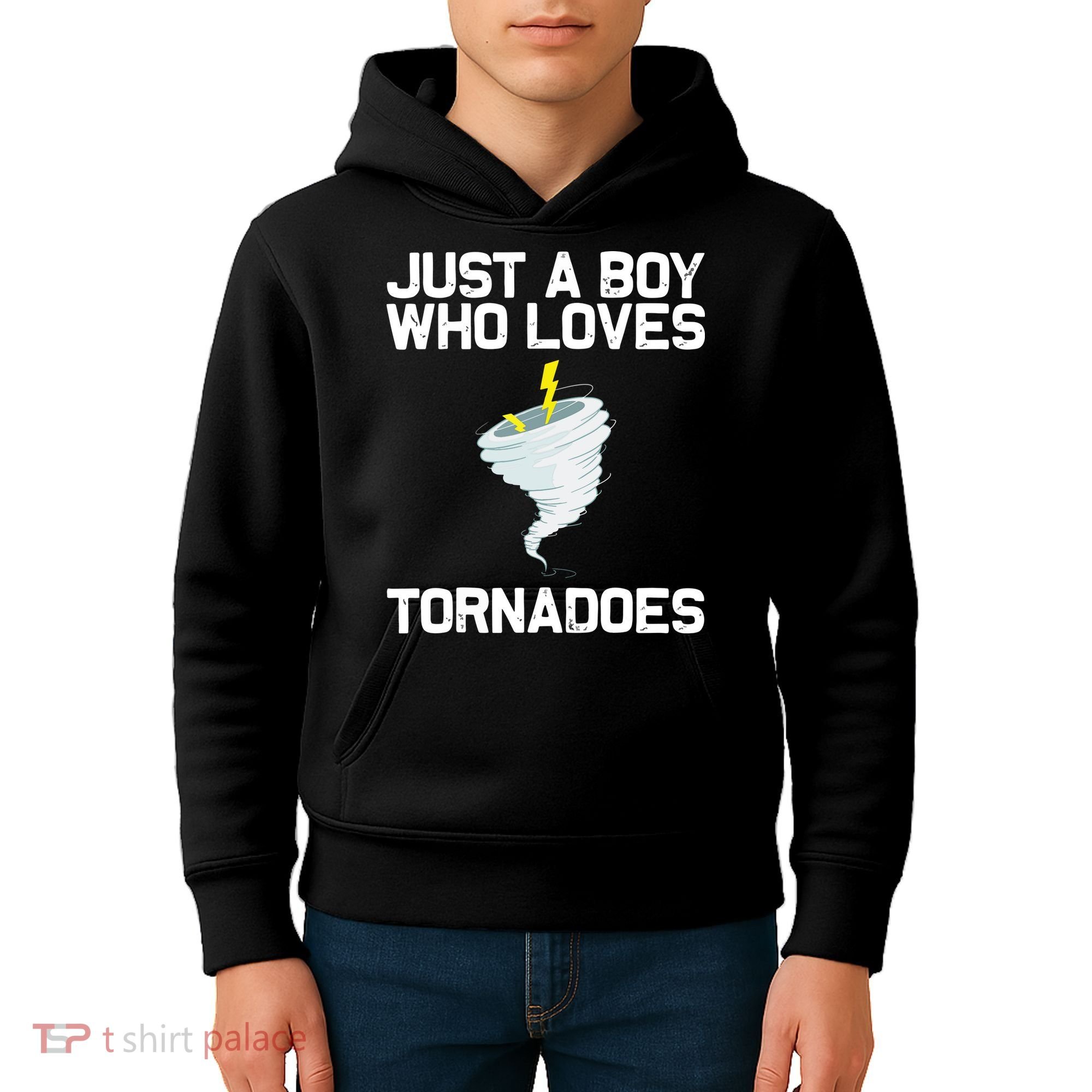 Just A Boy Who Loves Tornadoes Tornado Meteorologist Kids Hoodie