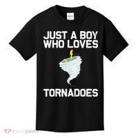 Just A Boy Who Loves Tornadoes Tornado Meteorologist Kids T-Shirt thumb 0