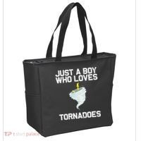 Just A Boy Who Loves Tornadoes Tornado Meteorologist Tote Bag thumb 2