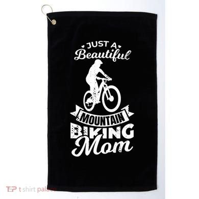Just A Beautiful Mountain Biking Mom Meaningful Gift Golf Towel